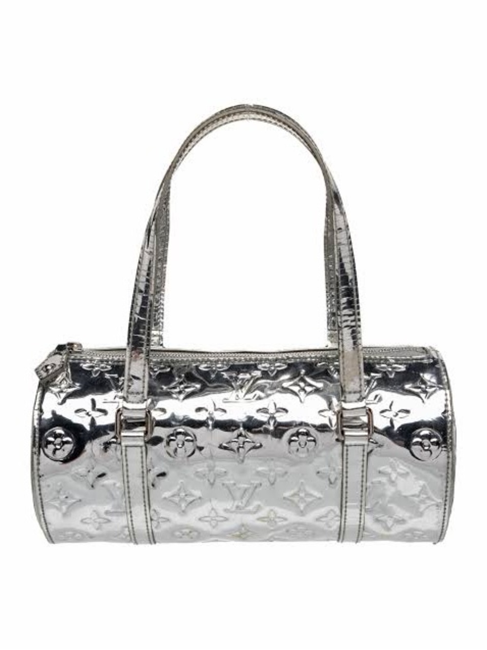 Rare Louis Vuitton Silver Papillon Handbag Monogram Miroir PVC 26